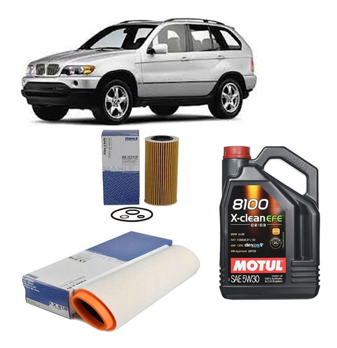 Kit Filtros Mahle Bmw X5 3.0d E53 Motul 8100 Xclean Efe 5w30