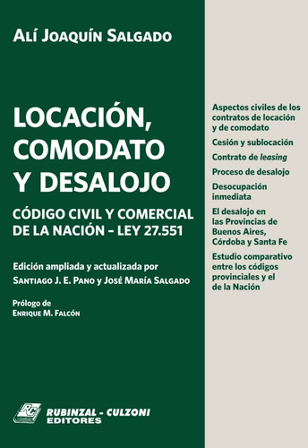 Locación Comodato Y Desalojo - Ccyc - Ley 27.551
