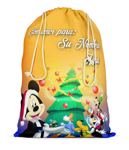 Morral Bolsa Para Regalo Navideño Muñeco De Nieve 50x35 Cm