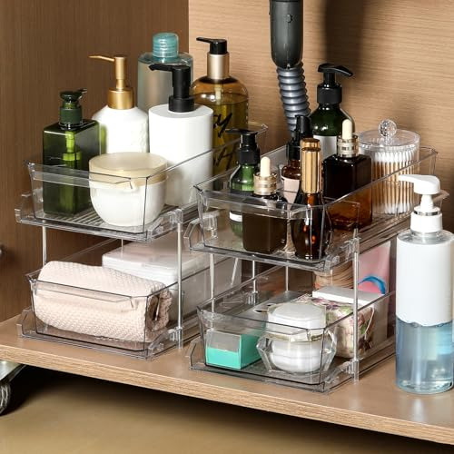 Organizador Transparente De 2 Piezas Y 2 Niveles Con Separad