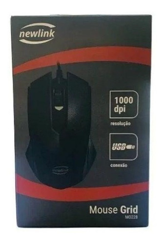 Imagem 2 de 2 de Mouse Com Fio Usb Design Diferenciado - Grid Mo228
