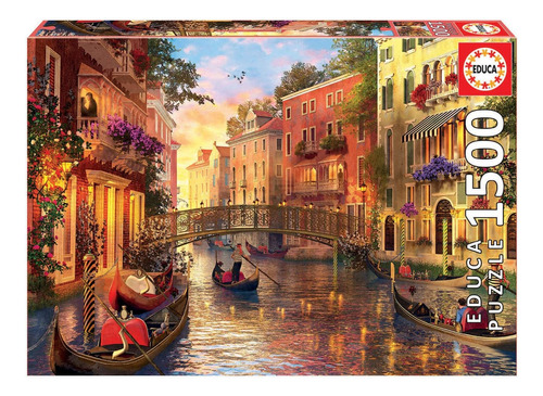 Educa 1.500 Piezas, Atardecer En Venecia, Multicolor, 8+