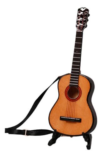 Guitarra Eléctrica De Madera En Escala 1/6 Con Juguetes En M