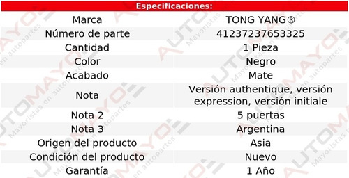 Una Parrilla Negra Mate Tong Yang Clio Renault 2007-2010