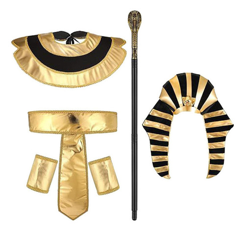 1 Accesorios De Disfraz Egipcio Con Sombrero Y Bastón .