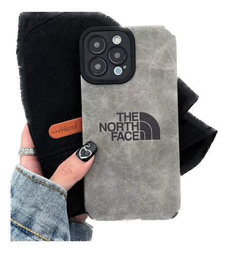 Carcasa De  Alcantara Tipo The North Face Para iPhone 14 Pro