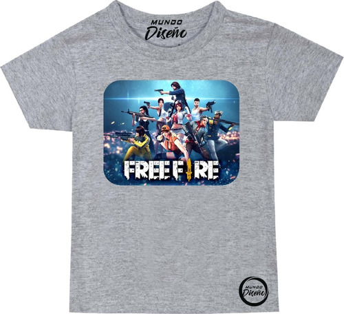 Polera De Niño 100% Algodón Free Fire Grupo