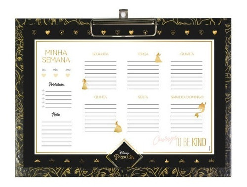 Imagem 1 de 4 de Prancheta Planner Semanal Com 12 Folhas Disney