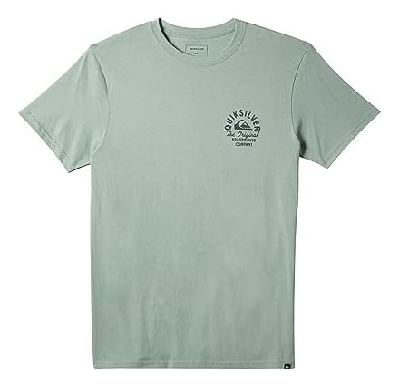 Quiksilver Camiseta Circled Script Para Hombre, Iceberg Gree