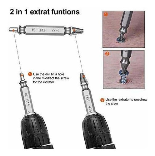 Juego Extractor Tornillo Dañado Hss Facil Quitar