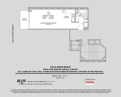 Imagen 6 de 13 de Mario Bravo · 33 A 47 Mt2 · Ideal Estudiantes · Apto Prof ·
