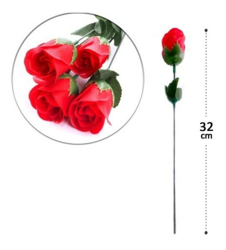20 Rosas Flores Rosinhas Artificiais Embalada Individual