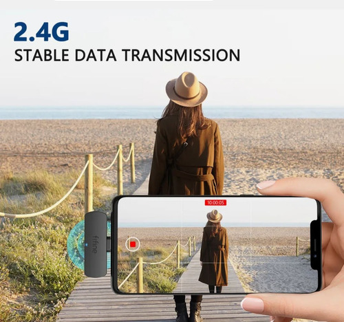 Micrófono inalámbrico de solapa Fifine M6 para teléfono celular Android 2.4G