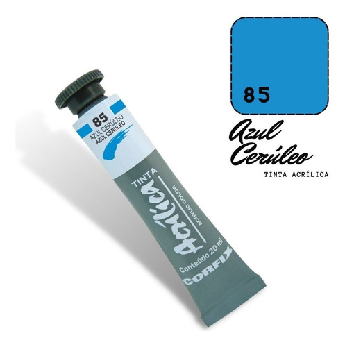 Tinta Acrílica 20ml 085 Azul Cerúleo Corfix