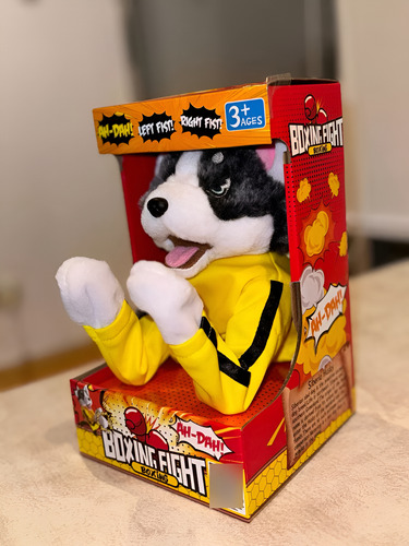Peluche Lobo Boxeador Perro Husky Marioneta Kun Fu