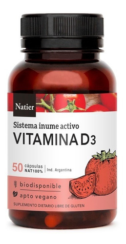 Vitamina D3 X50 Capsulas Natier Apto Vegano