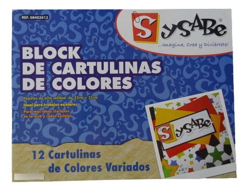 Block Cartulina De Colores Sysabe ( 12 Hojas )