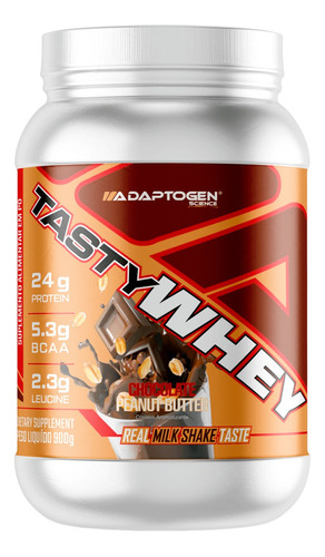 Suplemento em pó Adaptogen Science  Tasty Whey 3w Gourmet proteínas Tasty Whey 3w Gourmet sabor  chocolate peanut butter em pote de 900g