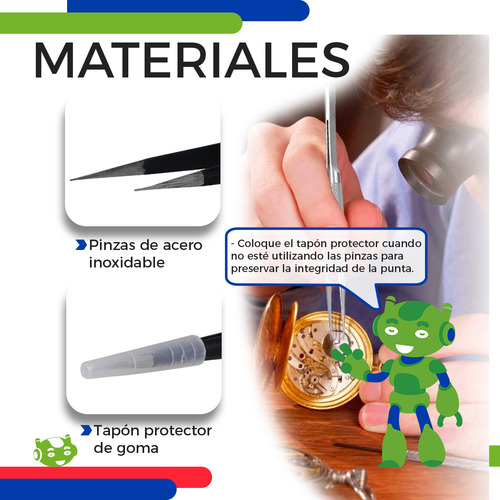 Pinza Punta Recta De Precision Acero Inoxidable Ts-11