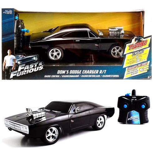 Jada Toys Fast & Furious Dom's Charger R/t Rc Control Remoto Color Negro