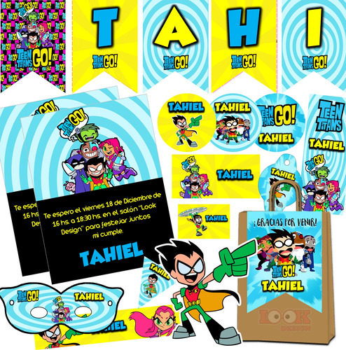 Kit Imprimible Candybar Jóvenes Titanes Teen  Personalizado 