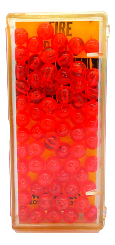 Perlas Plásticas De Pesca Fluorescente N°6 Rojo Fuego Weller