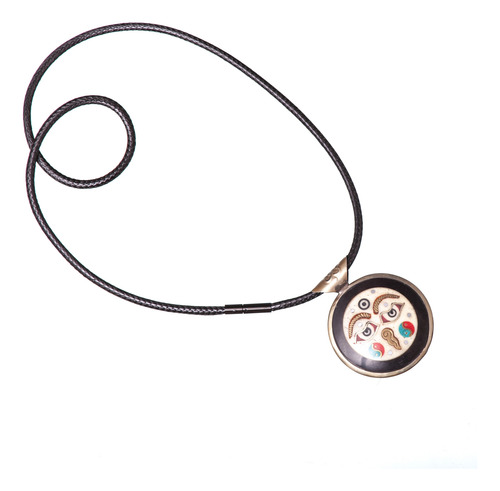 Ojos De Buda Nudo Infinito Om Nepal Doble Vajra Collar Negro