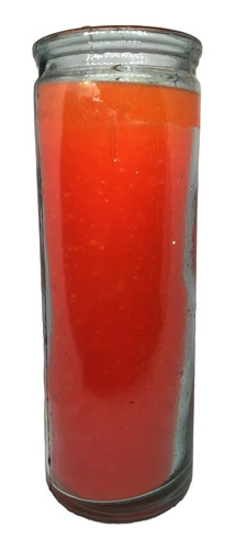 Veladora Naranja Vaso Completamente Liso Parafina 16 Pzas