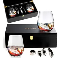 Comprar Copas De Vino Sin Tallo - Dos Copas De Vino Tinto Y Blanco P