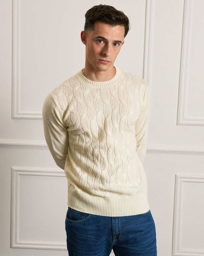 Sweater Hombre Brooksfield Cuello Redondo Tejido Lana 4076b
