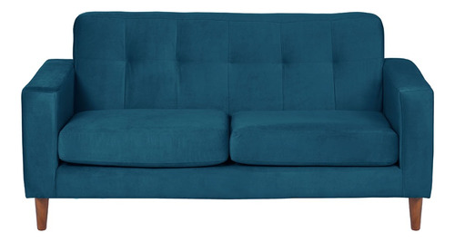 Sofa Salerno 2c Tela  Velvet  Azul Petroleo