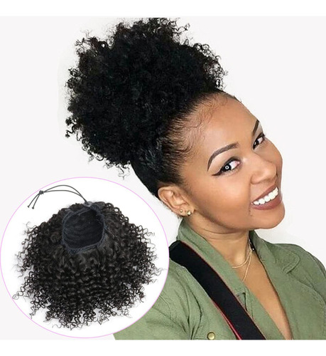 Feipro Afro Puff Rizado Rizado Con Cordn Para Coleta De Caba