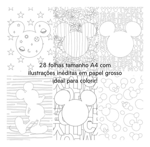 Livro De Colorir Pintar Vertical A4 Mickey Arts