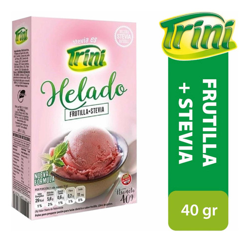 Helado De Frutilla + Stevia Trini Sin Tacc X 40 Grs