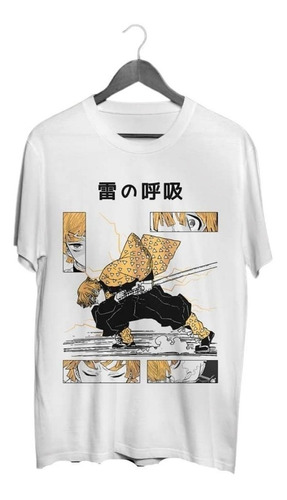 Remera Zenitsu Agatsuma Kimetsu No Yaiba Blanca Gastovic