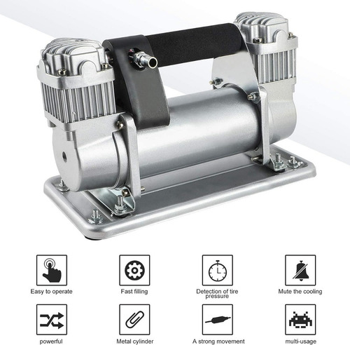 Compresor 12v Inflador 2 Cilindros 150 Psi Auto 480w Camion