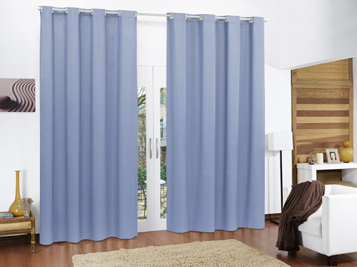 Cortina Corta Luz Pra Sala  Cortina De Pvc  2,80x2,10m Cor Azul