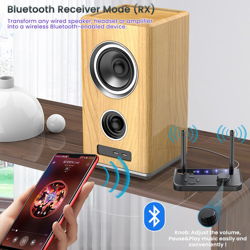 Bluetooth Transmitter Receiver Emuteck Long Range 2-in-1