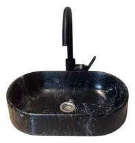Comprar Bacha Ovalada De Apoyo En Cemento Tamaño 41x24x9 Negra