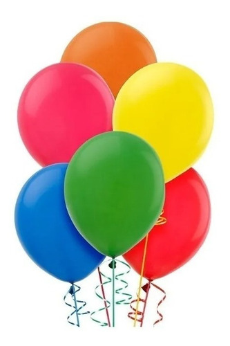 25 Globos Liso De Colores 23 Cm Fiestas 