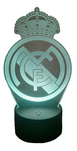 Real Madrid Fútbol Lampara Led Ilusion 3d Fanart