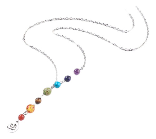 Collar En V Siete Chakras Sanación Cuarzos Naturales 3711 Ti