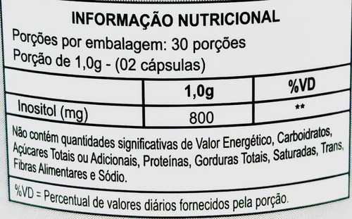 Mio-inositol 60 Cápsulas - Rei Terra
