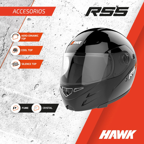 Repuesto Hawk Rs5/vector Visor Transparente Casco Moto Ofici