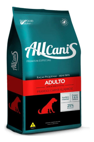 Ração Allcanis Cães Adultos Raças Pequenas Frango 10,1kg