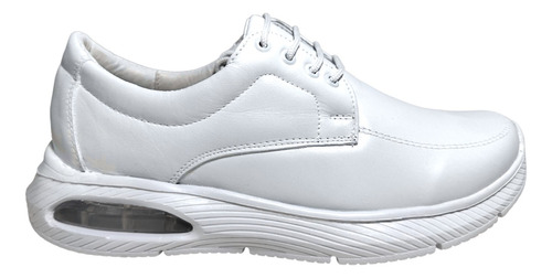 Zapato Médico Enfermero De Piel Hombre Blanco Burbuja 5030