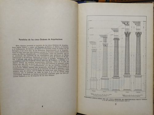 Libro. Tratado De Los Cinco Ordenes De Arquitectura. Viñola. (Usado)