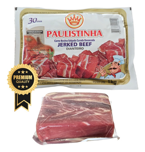 Jabá Charque Premium 1kg Carne Seca Paulistinha Jerked Beef 