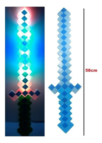 Espada Minecraft Com Som E Luz De Led Iantil Top