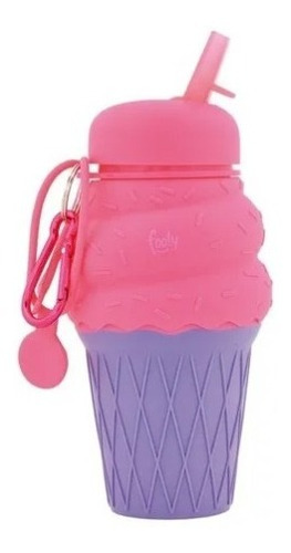 Botella De Silicona Flexible Heladito Violeta Footy Helado